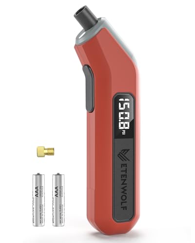 ETENWOLF T300 Plus Tire Pressure Gauge 200 PSI, Digital Tire Gauge with Bright LED Display, Tire Gauges for Tire Pressure with Presta Valve Adaptor (Vivid Orange) - color: vivid orange