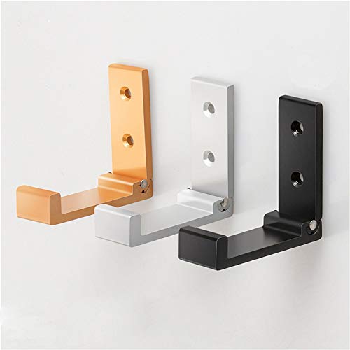 ZEYU Folding Coat Hooks, 10Pcs Wall Hooks for Hanging Coat Towel Hooks Hardware Heavy Duty Aluminum Alloy Headphone Holder No Rust Wall Mounted with Screws for Bags Fitness Equipment (10Pcs-Golden) - color: 10Pcs-Golden