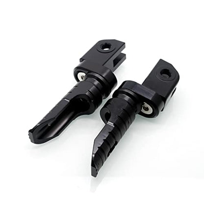 MZS Motorcycle Foot Pegs Front 360° Roating Rider Footpegs Black CNC Compatible with Daytona 675/R, Street Triple R/RS/RX/S, Speed Triple/R/RS/S, Speed Triple 1200 RR/RS, Speed Twin, Trident 660 - size: Daytona 675/R, Street Triple/Triple, Trident 660