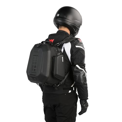 Motorcycle Tail Bag Waterproof 23-35L Expandable Motorbike Helmet Bag Luggage Bag Storage Bag with Sissy Bar Straps Matte Black