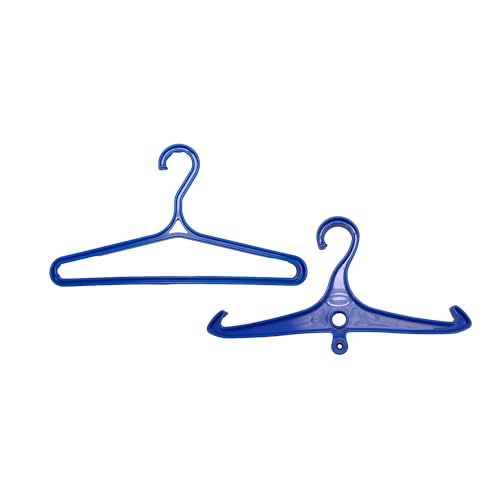 Scuba Choice Wetsuit & Drysuit Hanger – Heavy-Duty Hanger for BCD, Wetsuits & Scuba Gear Storage, Drying & Organization - color: Blue (Wide-shoulder+anti-slip)
