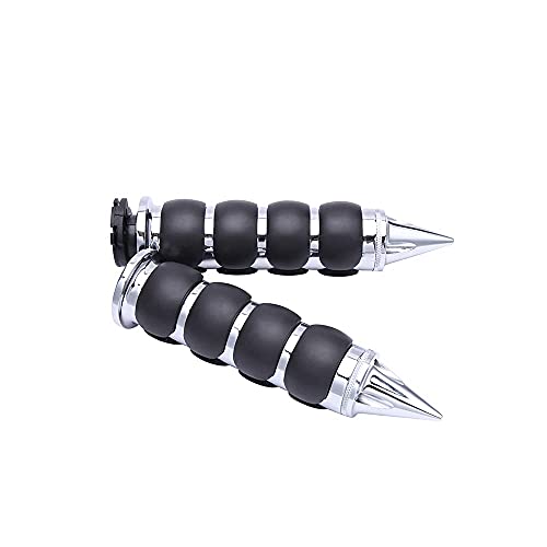 DREAMIZER 25.4MM Motorcycle Handlebar Grips 1 inch Compatible with Honda Shadow Spirit 750 Valkyrie Fury VTX1300 VTX1800 VT400 VT750 VT1100 - Smooth - style: Piont-chrome