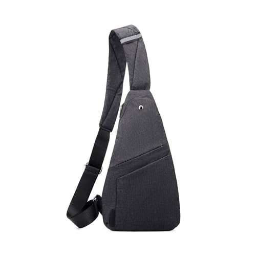 FANDARE Lightweight Sling Bag Men Chest Pack with Reflective Strips Women Versatile Motorcycle Crossbody Bags Cover Shoulder Carry Body Wallet for Hiking Running Outdoor Travel Daypacks Black Grey - color: Black Grey