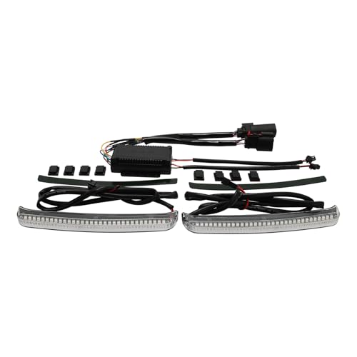 TCT-MOTORPARTS 5" Stretched Saddlebags w/LED Run Brake Turn Signal Lights Fit For Harley Touring 2014-2025 Road King Street Glide Electra Glide - color: Stretched Vivid Black w/Light #1