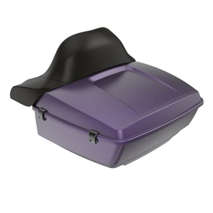Advanblack 2025 Road Glide King Tour Trunk Pack Black Latch Wrap-Around Backrest Compatible with 1997-2025 Harley Touring Road Glide, Street Glide, Electra Glide (Purple Abyss Denim) - color: Purple Abyss Denim