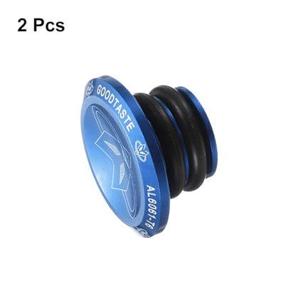 HARFINGTON Bar End Plugs Aluminum Handlebar End Caps Bike Plugs 0.57oz with Matching Rings for MTB Road BMX Fixed Gear Bike, Blue - color: Blue