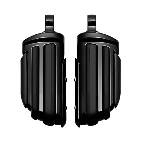 Motorcycle Mini Floorboards Foot Pegs Black - Compatible with Harley Touring Road King Street Glide Softail Dyna Sportster XL883 XL1200 - Wide Male Mount Footrests Pedals - color: Black#4
