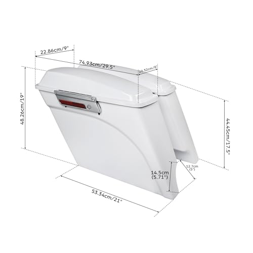 XMT-MOTO Stretched Hard Saddlebags Saddle bags Fit for Harley 1994-2013 Touring models road glide road king ultra street glide electra glide and 1984-2017 Softail models White - color: White, size: Stretched