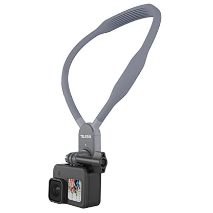 TELESIN Magnetic Neck Mount Necklace Holder Lanyard Strap, Chest View POV Selfie Video Vlog Body Attach for GoPro Max 12 11 10 9 8 7 Insta360 X3 X4 GO3 Ace Pro DJI Action 3 4 Osmo Pocket 3 Accessories - color: 17cm/6.7" Collar