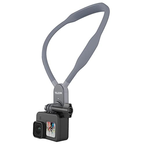 TELESIN Magnetic Neck Mount Necklace Holder Lanyard Strap, Chest View POV Selfie Video Vlog Body Attach for GoPro Max 12 11 10 9 8 7 Insta360 X3 X4 GO3 Ace Pro DJI Action 3 4 Osmo Pocket 3 Accessories - color: 17cm/6.7" Collar