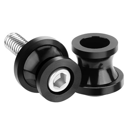 10MM M10x1.5 Motorcycle Swing Arm Spools CNC Swingarm Sliders Stand Fit for Ninja 400 500 NINJA650, Vulcan, Triumph Trident 660, BMW S1000rr, Honda CBR 600rr, Suzuki GSXS, Ducati, Black - size: 10MM swingarm spools