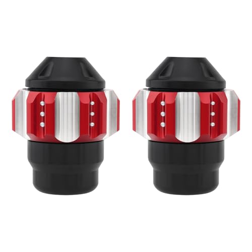 Windance 2pcs Front Wheel Frame Sliders Aluminum Alloy Fork Crash Protection Decoration Cup for Motorcycles Motocross Moped Scooters Dirt Pit Bikes (Red) - color: Red