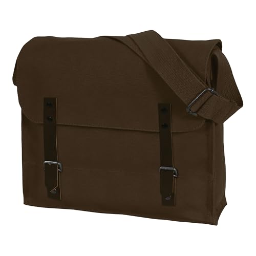 Rothco Canvas Utility Bag – Durable Crossbody Shoulder Satchel for Everyday Hobby Essentials and Supplies For Men and Women - color: Brown
