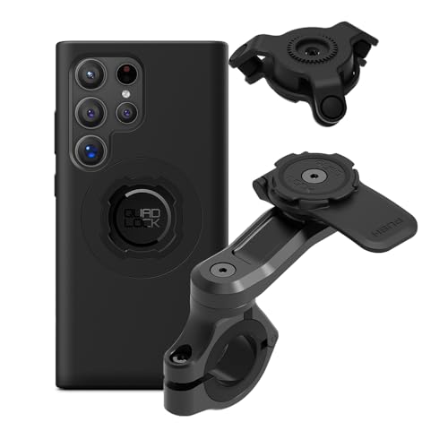 Quad Lock Motorcycle Handlebar Mount PRO Kit with Vibration Dampener and MAG Phone Case for Samsung Galaxy S24 Ultra - size: Galaxy S24 Ultra