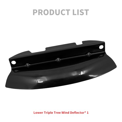 Motorcycle Lower Triple Tree Wind Deflector Fit for Harley Touring Electra Glides Road Glides Road Kings Street Glides 2014-2024 (Black) - color: Black
