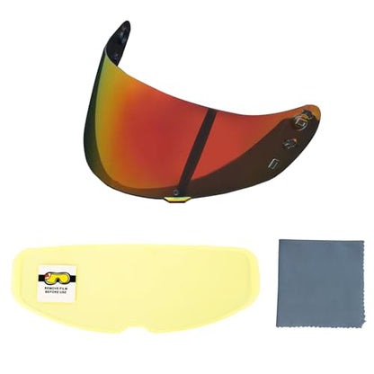 ICON IC04 Airframe Pro Airmada Airform Motorcycle Helmet Shield with Professional Anti Fog Film Set (Revo Red + Antifog Film) - color: Revo Red + Antifog Film