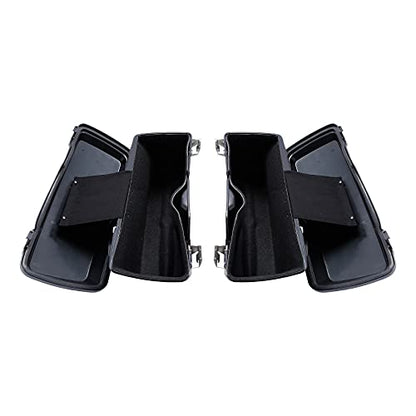 SLMOTO Glossy Hard Saddle Bags Bag W/Conversion Brackets For Harley-Davidson Fatboy FLSTF Softail Deluxe FLSTN 1986-2013 - color: Matte Black + Black Conversion Bracket