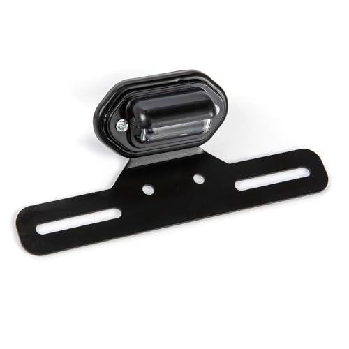 1pcs Motorcycle Tail Light With License Plate Bracket Holder Retro Rear Lamp For Cafe Racer Custom Bobber Chopper (Black-1) - color: Black-1