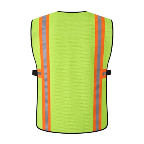 Safety Vest for Men Women Reflective Construction Vest - color: V-yellow, size: Medium