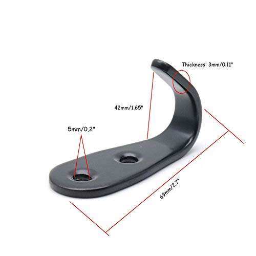 Flyisland Wall Hooks 8 Pcs, Coat Hooks Garage Hook Wall Mounted Hat Hangger Hooks Robe Hook Single Coat Hanger Heavy Duty (8 Pack, Black Round) - color: Black Round