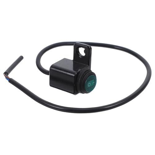 Abaodam Motorcycle Waterproof Handlebar Switch with Green LED Light, Alloy Mirror Mount for Auxiliary Headlight and Turn Signal Control, Universal Fit for Motorbike, Scooter, ATV, Utv