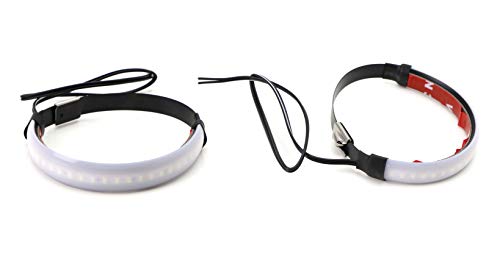 iJDMTOY Universal Wrap Around Mount White LED Light Strips Compatible With Motorcycle Fork or ATV UTV Rollbar - color: White