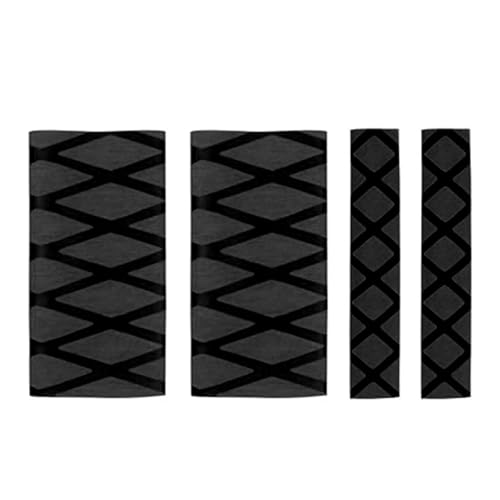 4PCS Motorcycle Hand Grips Cover, Anti-Slip Mesh Pattern Handlebar Protector, Heat Shrink Rubber Motorbike Grips Protective Sleeve, Universal for Most Vehicle Handles, Handbrakes (Black)