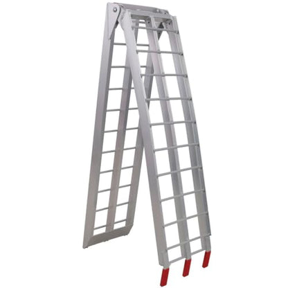 7.5 FT Aluminum Loading Ramps 1500 LBS Capacity Folding ATV Ramps for Pickup Trucks 2 Pack Lightweight Truck Ramps with Load Straps for ATV UTV Motorcycle Dirt Bike Lawn Mower Trailer Silver