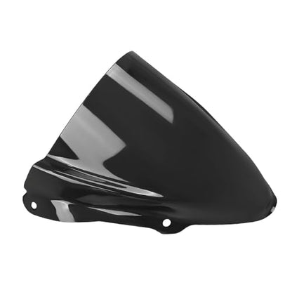 Motorcycle Windscreen Windshield Replacement for Kawasaki Ninja ZX6R ZX-6R ZX 6R Ninja 2024 2025 2026 PC Windscreen Double Bubble (Black) - color: black