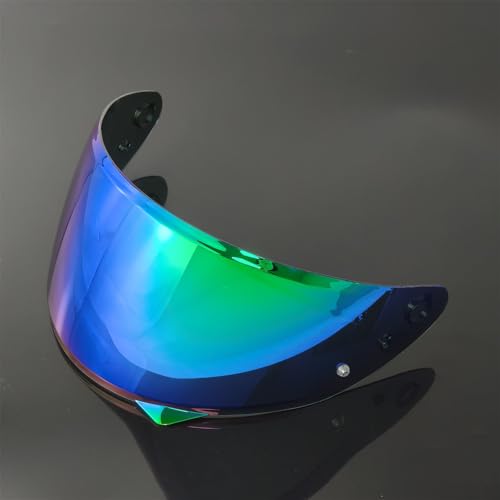 HJ-34P Helmet Visor Replacement for HJC C10.Motorcycle Helmet Shield UV Protection Compatible with HJC C10 (Revo Deep Green+Anti Fog Film) - color: Anti Fog Film+rvo Deep Green