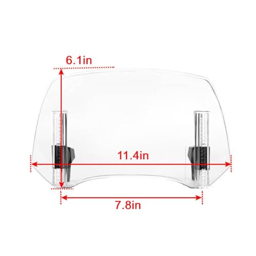Motorcycle Windshield Extension, Adjustable Clip-On Windscreen Extender, Wind Deflector Spoiler Air Deflector, Universal Fit (Clear-11.4x6.1") - color: Clear-11.4x6.1"