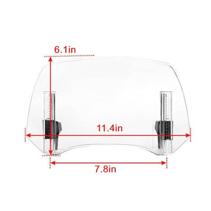 Motorcycle Windshield Extension, Adjustable Clip-On Windscreen Extender, Wind Deflector Spoiler Air Deflector, Universal Fit (Clear-11.4x6.1") - color: Clear-11.4x6.1"