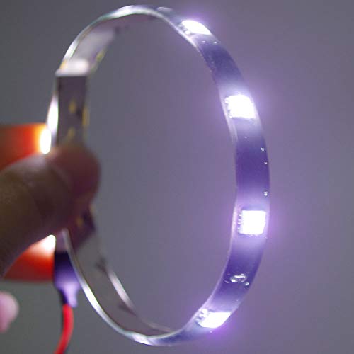 DC 12V Waterproof 1Ft 12 LED Strip Underbody Light with 6 inches Wires for Motor (White,Pack of 6) - color: White
