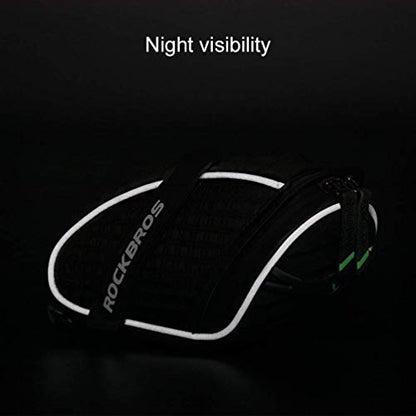 ROCKBROS Bike Seat Bag, Bicycle Saddle Bag Under Seat 3D Shell Cycling Seat Pack for Mountain Road Bikes Black - color: Black