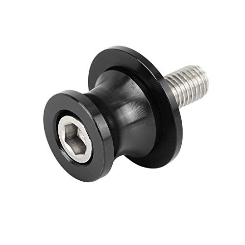 F FIERCE CYCLE 10mm CNC Swingarm Spool Stand Bobbins Starting Frame Screw Swing Arm Sliders Spools Universal Black for Motorcycle - color: Black