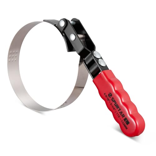Spurtar Large Oil Filter Wrench, Swivel Oil Filter Removal Tool, Fits Filters 4-9/16" to 5-1/4" (116-133mm) for 4S Shop Auto Repair Mechanic DIY Generator Small Engine - size: Large: 4-9/16" - 5-1/4"