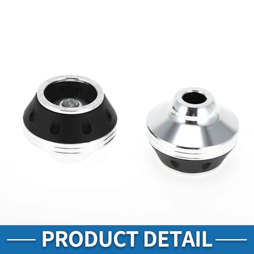 Motorcycle Front Fork Frame Sliders Falling Protection Wheel Crash Protector Scooter Moped Aluminum Alloy Silver Tone 2 Pcs - color: Silver Tone