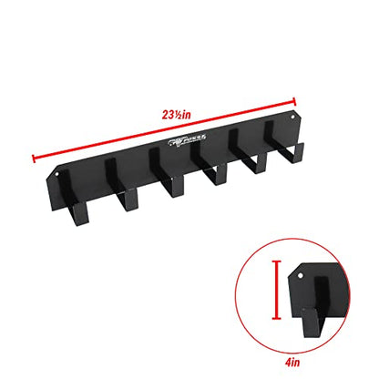 Pit Posse 598BK 6 Mount Goggle Rack Wall Hanger - Made in USA - Cabinet Shop Garage Enclosed Race Trailer Automotive Motorcycle MX Bike - Holds 6 Pairs of Goggles (Black)