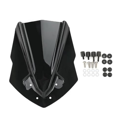 Windshield Spoiler ABS Plastic Motorcycle Windshield WindScreen for MT125 2015 2016 2017 2018 2019 MT-125 - color: Black