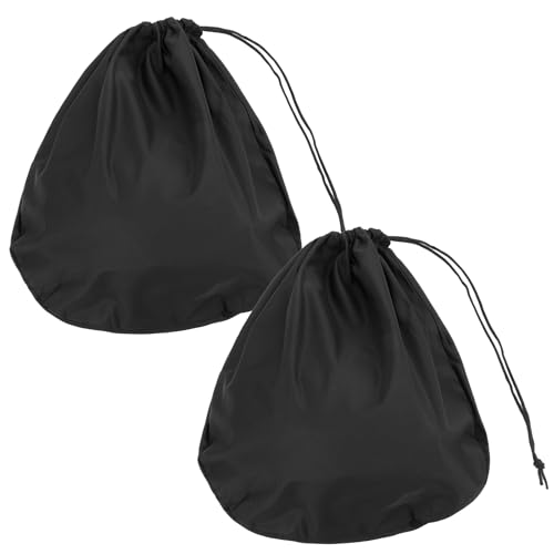 Skrfren Helmet Bags 2 Pack Motorcycle Helmets Protection Storage Bag with Drawstring Large Capacity Helmet Cover for Motorcycles, Skiing, Cycling, Travel (Black)