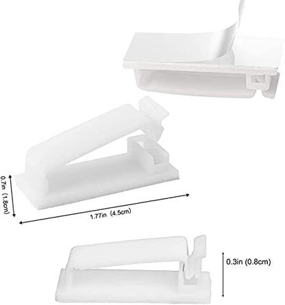 SOULWIT® 50 x Self-Adhesive Cable Management Clips for USB Cable TV, Charger, Audio, Wire Clamp for Table, Car, Office, Home - color: White