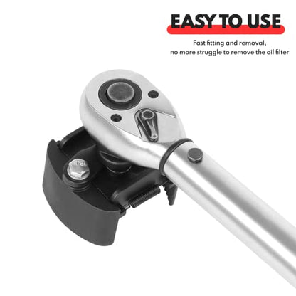 BILITOOLS Universal Oil Filter Wrench Removal Tool Adjustable, 60-80mm (2.36-3.15 inch), 1/2" Drive - size: 60-80mm