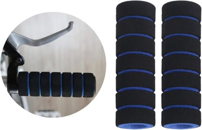 1 Pair Non-Slip Foam Handlebar Grips for Bicycle and Motorcycle – Soft, Durable Sponge Grip Covers for Cycling, Road Racing, Brake Lever Protection – Comfortable Handlebar Tapes (Blue)