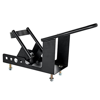 Camco Steel Universal Tire Fit Motorcycle Wheel Chock Mount for Truck Bed or Trailer Floor, Includes 2 Handlebar Straps