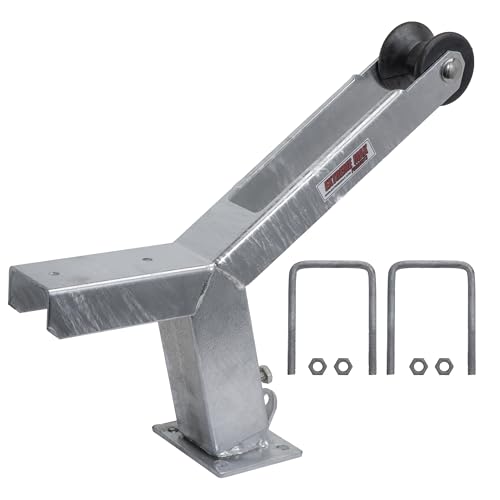 Extreme Max 3006.6895 Adjustable Height Notched Winch Stand with Roller - Galvanized Finish, Hardware Fits 3" W x 4" H Trailer Frames - color: Galvanized, size: Fits 3"W x 4"H Trailer Frames