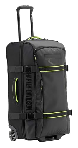 Harley-Davidson 25" Nomad Wheeling Duffel Bag w/Shark Wheels - Black/Lime (25") - size: 25"