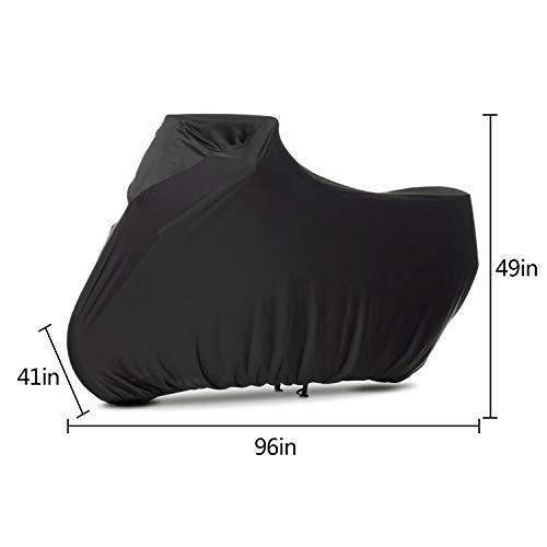 WinPower Indoor Motorcycle Cover Stretch Elastic Dustproof Covers for Motorbikes, 96inches - size: XL(96 x 41 x 49 inches)