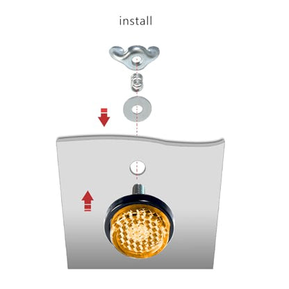 Amber Reflector Motorcycle License Plate Bolts and Nuts - color: Amber