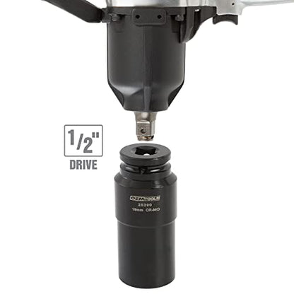 OEMTOOLS 25290 19mm Crank Bolt Socket, Heavy Duty Harmonic Balancer Socket For Stubborn Bolts, 19mm Impact Socket 1/2 Drive Crank Bolt Removal Tool - style: 19 millimeter