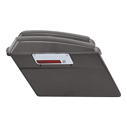 SLMOTO Hard Saddlebags Saddle Bags Trunk W/Chrome Latches For Harley Touring Road King Road Glide Street Glide Electra Glide 1994-2013 Pewter Pearl Motorcycle ABS - color: Glossy Painted(Chrome Latches)